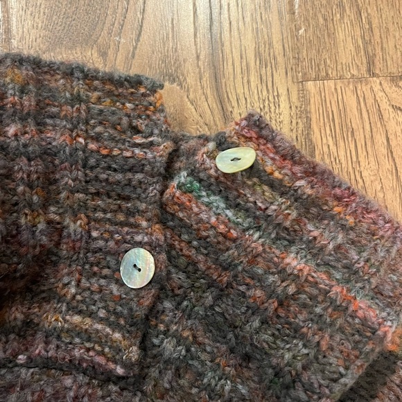 Maison Pholya Wool Blend Cowl Neck Poncho Sweater LXL Made in Italy Anthro - Picture 3 of 6